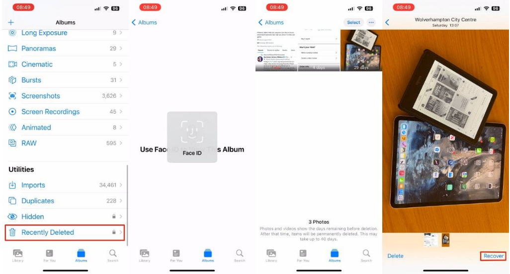 灵丘苹果14维修分享 iPhone14 上恢复已删除的照片 