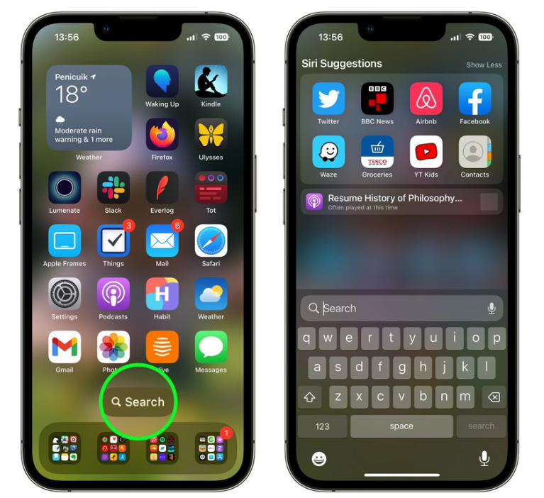 灵丘苹果手机维修分享升级到 iOS 16 后，如何删除主屏幕上的搜索按钮 